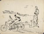 Дейнека А.А. Римские (итальянские) рабочие на велосипедах. 1935